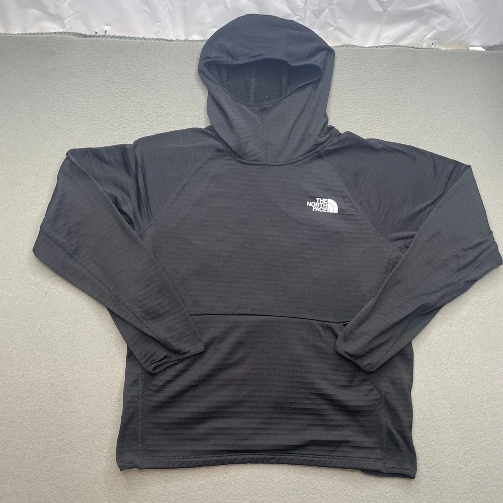 The North Face Men Pullover Hoodie Echo Rock Black Fleece Large Athletic granola